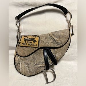 *SOLD*Christian Dior Denim saddle bag with silver hardware.